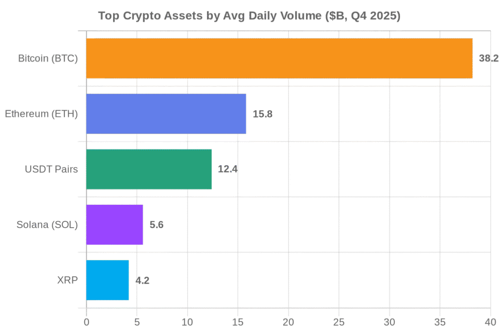 Top 5 cryptocurrencies ranked by daily trading volume for day traders
