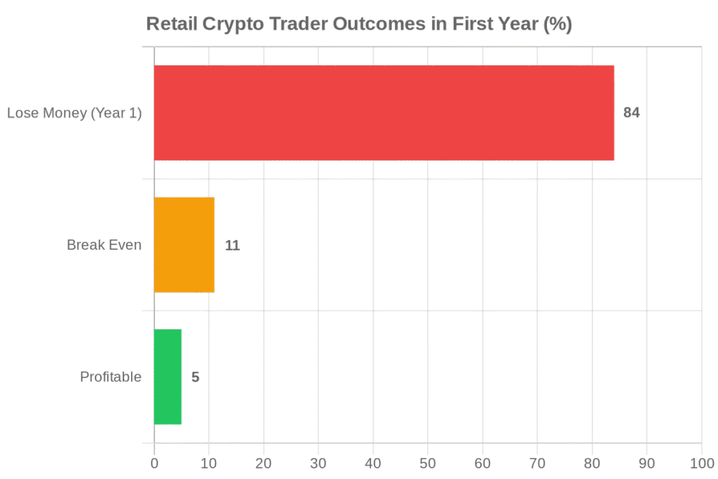 Day trading crypto: 84% of retail traders lose money in first year
